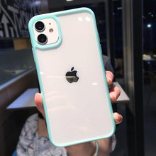 Load image into Gallery viewer, Transparent Shockproof Bumper Phone Case For iPhone 11 12 13 14 Pro Max Mini Cute Candy Color Hard Cover Luxurious Translucent Case for iPhone