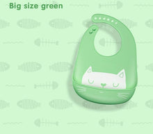 将图片加载到图库查看器,Silicone Baby Eating Bib Children Adjustable Large Boy Girl Saliva Pocket Super Soft Waterproof Bibs For Kids