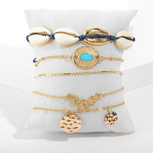 将图片加载到图库查看器,Bohemian Gold Tassel Bracelets For Women Summer Shell Clear Crystal Stone Luxury Jewelry