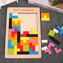 Load image into Gallery viewer, Colorful 3D Puzzle Wooden Tangram Math Toys Tetris Game Children Pre-school Magination Intellectual Educational Toy for Kids