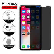 Load image into Gallery viewer, 3PCS Anti-spy Protective Tempered Glass for IPhone 11 12 13 14 Pro Max 12 Mini X XS XR 6 6S 7 8 Plus Privacy Screen Protectors Anti-Spy HD Tempered Glass Shatterproof Shockproof Screen Protector