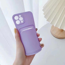 Load image into Gallery viewer, Phone Case For Iphone 11 12 13 Pro Max 14 Pro Soft Silicone Wallet Card Holder Cover Soft Silicone Wallet Card Holder Cover Cute Card Holder Pocket