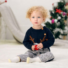 Load image into Gallery viewer, Baby Christmas Rompers Reindeer Knitted Jumpsuits Toddler Children Warm Wool Clothes 0-2Y For Boys and Girls Christmas Eve Costume