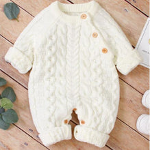 将图片加载到图库查看器,Handmade Knitted Baby Clothes Long Sleeve Newborn Baby Romper Winter Spring Baby Girl Romper Jumpsuit For Boys and Girls