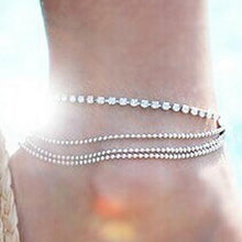 Load image into Gallery viewer, Gold Metal Shell Coconut Tree Female Anklets Barefoot Sandals Foot Summer Double Layers Foot Bracelets Leg Jewelry