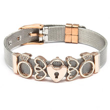 将图片加载到图库查看器,Fashion Stainless Steel Woman and Men Bracelet Mesh Bracelet Set Crystal Heart Anchor Charm Fine Bracelet Bangle For Female Lover