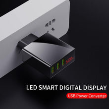 将图片加载到图库查看器,3 Port USB Phone Charger LED Display EU Plug Total Max 3A Smart Fast Charger Mobile Wall Charger For Smartphones
