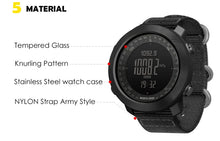 Load image into Gallery viewer, NORTH EDGE Men's sport Digital watch Hours Running Swimming Military Army watches Altimeter Barometer Compass waterproof 50m