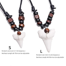 将图片加载到图库查看器,1PC Hawaii Surfer Jewelry Handmade Imitation Shark Teeth Pendant New Zealand Maori Tribal bone Choker WoMen's Men's Necklace