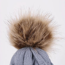 将图片加载到图库查看器,Winter Warm Baby Hat Fur Pompom Knitted Baby Hat Cap Infant Toddler Kids Hat Beanie In Modern Designer Style