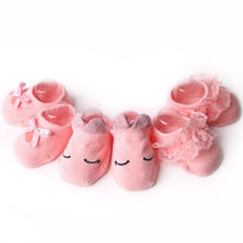 Load image into Gallery viewer, Baby Girl Anti-Slip Cotton Bow Lace Flower Floor Socks Spring Socks Excellent Quality Everyday Wear