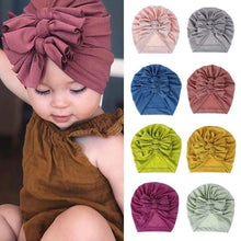 Load image into Gallery viewer, Modern Turban Baby Girls Bow Turban Hats Cotton Kids Beanie Children Hats Accessories For Girls Baby