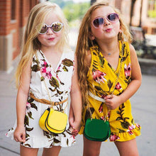 将图片加载到图库查看器,Modern Luxury Girl Clothes Kids Baby Girls Floral Jumpsuit Sleeveless Romper Clothes Outfits Set Dress For Girls In Floral Modern Summer Design