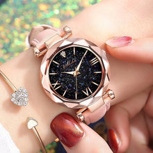Load image into Gallery viewer, Women Casual Leather Ladies Watch Quartz Wrist Watch Starry Sky Female Clock For Women and Lady and Girls