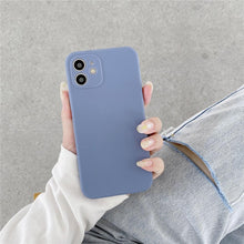 Load image into Gallery viewer, Soft Silicone Candy Color Phone Case For iPhone 13Mini iPhone 14Pro Max Ultra Thin Shockproof Cover Solid Color Shockproof Silicone Case For iPhone