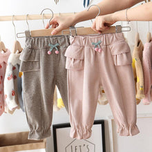 将图片加载到图库查看器,Baby Girls Pants Casual Ruffles Cherry Pants Baby Girl Clothes Long Princess Pants kids
