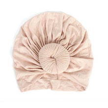 将图片加载到图库查看器,Newborn Toddler Kids Turban Cotton Beanie Hat Winter Cap Knot Solid Soft Sleeping Caps For Kids