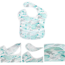 Load image into Gallery viewer, Waterproof Baby Bibs Polyester TPU Feeding Bibs Washable Baby Bibs with Food Catcher For Kids