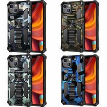 Load image into Gallery viewer, Magnetic Army Green Shockproof Durable Cover Compatible iPhone 14 Case for iPhone 14 Pro Max 14 Plus 11 12 13 Pro Max XS Camouflage Armor Heavy Protection Phone Case Cover