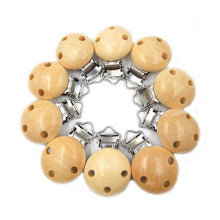 Load image into Gallery viewer, Wooden Baby Children Pacifier Holder Clip Infant Cute Round Nipple Clasps For Baby Product
