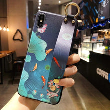 Load image into Gallery viewer, Cartoon Cute Cat Wrist Strap Soft Phone Case For Iphone 13 11 12 14 Pro Max X Xr Xs Max Se 2020 7 8 Plus 14plus Holder Cover Thanksgiving Cute Cats Silicone Case For Iphone