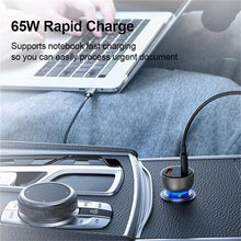 将图片加载到图库查看器,65W USB Car Charger Quick Charge QC4.0 QC3.0 Type C PD Fast Car Charging Portable Charger