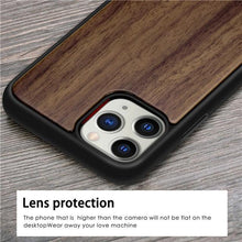 Load image into Gallery viewer, Vintage Wooded Back Case For iPhone 14 13 Mini 12 SE XR X S Max 8 7 Plus Genuine Bamboo Wooden Hard Phone case iPhone 11 Pro Max Strong Hard Protective Case For iPhone