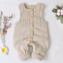 Load image into Gallery viewer, Handmade Baby Knitting Rompers Sleeveless Solid Color Jumpsuit Winter Romper For Girls and Boys In Modern Retro Style