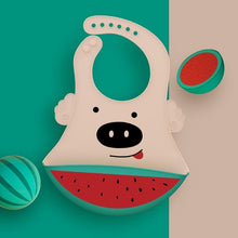 Load image into Gallery viewer, Adjustable Oil-proof Food Grade Silicone Drool bib Soft And Comfortable Saliva Towel Lunch Baby Bib For Babies and Kids
