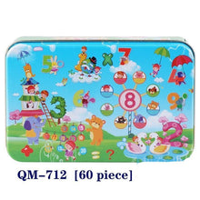 将图片加载到图库查看器,New 60 Pieces Wooden Puzzle Kids Toy Cartoon Animal Wooden Puzzles Child Early Educational Learning Toys for Christmas Gift