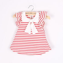 将图片加载到图库查看器,Children's Wear Dress Girls Dresses For Party and Wedding with 100% Cotton Striped Lapel Fly Sleeves