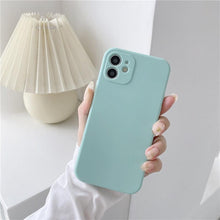 Load image into Gallery viewer, Soft Silicone Candy Color Phone Case For iPhone 13Mini iPhone 14Pro Max Ultra Thin Shockproof Cover Solid Color Shockproof Silicone Case For iPhone
