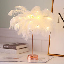 Load image into Gallery viewer, STEVVEX Feather Table Lamp USB Rechargeable Tree Shape LED Lights Decorative Flashing Lamp Night Light Lamps For Bedroom