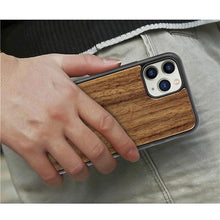 Load image into Gallery viewer, Vintage Wooded Back Case For iPhone 14 13 Mini 12 SE XR X S Max 8 7 Plus Genuine Bamboo Wooden Hard Phone case iPhone 11 Pro Max Strong Hard Protective Case For iPhone