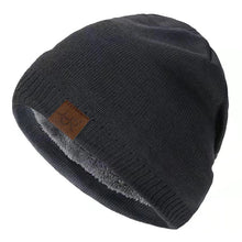 Load image into Gallery viewer, Unisex URGENTMAN Labal Winter Hats Solid Color Knitted Hats For Men And Women Beanie Cap Outdoor Add Fur Lining Warm Sports Hats