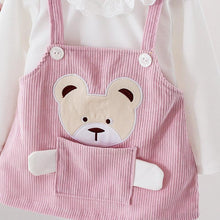 将图片加载到图库查看器,Modern Designer Girls Dress Set Cartoon Bear Pocket Corduroy Dress Shirt Spring Autumn Spring Tutu Dress For Girls
