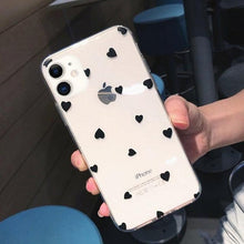 Load image into Gallery viewer, Transparent Phone Case For iPhone 13 12 11 14 Pro Little Dots Love Heart Clear Back Cover Vintage Women Girls Soft Anti-Scratch Protective Cases for iPhone