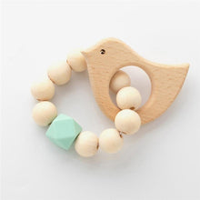 将图片加载到图库查看器,Modern Baby Silicone Wooden Nursing Bracelets Wood Teether Silicone Beads Teething Wood Rattles Toys for Baby