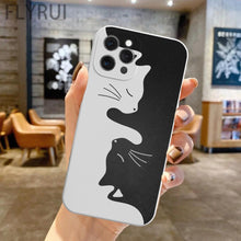 将图片加载到图库查看器,Cute Animals Cat Cartoon Phone Case For iPhone 11 12 13 Pro Max X XR XS Max 7 8 Plus SE 2020 Clear Soft Transparent Silicone Pattern Ultra Thin Shockproof Back Cover