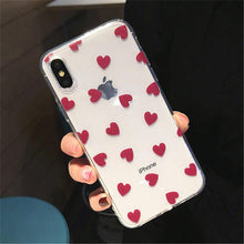 Load image into Gallery viewer, Transparent Phone Case For iPhone 13 12 11 14 Pro Little Dots Love Heart Clear Back Cover Vintage Women Girls Soft Anti-Scratch Protective Cases for iPhone