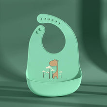 将图片加载到图库查看器,Cute Cartoon Print Baby Bibs Waterproof Soft Silicone Baby Feeding Stuff Dinosaur Pattern Bib For Kids