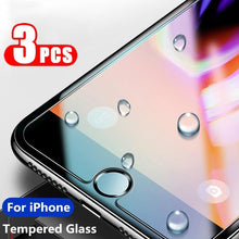 Load image into Gallery viewer, 3PCS Transparent Protective Glass For iPhone 13 12 11 X XS Max Mini XR Tempered Glass For iPhone 7 8 6 Plus SE Screen Protector Scratch Resistant Screen Guard 9H Hardness Screen Protector