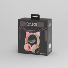Load image into Gallery viewer, STEVVEX New Luxury Interesting LED Cat Ear Noise Cancelling Headphones Bluetooth 5.0 For Young People and Kids Headset Support TF Card 3.5mm Plug With Mic
