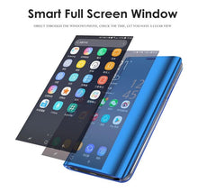 Load image into Gallery viewer, Smart Flip Phone Case For iPhone X XR XS 5 5S SE 7 8 6 6S Plus 11 12 13 Mini Pro Max 2020 Mirror Window Standing Holder Cover Mirror Screen Smart Plating Case 360 Full Body Ultra Thin Intelligent Protective Case