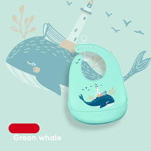 将图片加载到图库查看器,Silicone Baby Eating Bib Children Adjustable Large Boy Girl Saliva Pocket Super Soft Waterproof Bibs For Kids