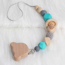 将图片加载到图库查看器,Modern Wood Pacifier Clip Chain Holder Nipples Pacifier Clips Pacifier Teether Teething Toy Cartoo Wooden Bracket For Pacifier For Kids