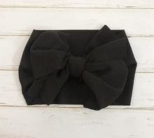 Load image into Gallery viewer, Modern retro Vintage Baby and Mom Textured Headwrap Pre-tied Turban Headband Bow Super Soft and Stretchy Hair Bows Kids Accessories for Girls and Moms
