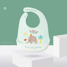 将图片加载到图库查看器,Cute Cartoon Print Baby Bibs Waterproof Soft Silicone Baby Feeding Stuff Dinosaur Pattern Bib For Kids