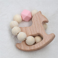 将图片加载到图库查看器,Modern Baby Silicone Wooden Nursing Bracelets Wood Teether Silicone Beads Teething Wood Rattles Toys for Baby