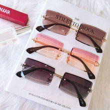 Load image into Gallery viewer, Fashion Rimless Women Trendy Small Rectangle Sunglasses With High Quality metal frame And UV400 Protection